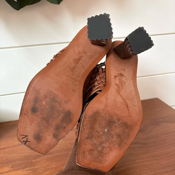 Sam Edelman Anthropologie Holland Brown Woven Ankle Strap Heels Sandals Boho 8.5 - Picture 10 of 12